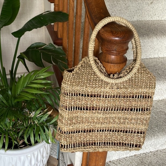 Natural Boho Woven Wicker Tote Clutch Purse - Picture 6 of 14